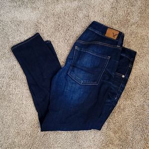 Dark Wash Low Rise American Eagle Tomgirl Jeans